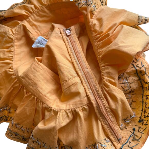 NWT Ulla Johnson Pilar Top in Papaya Size 2 Embroidered Peplum Top - Picture 12 of 12